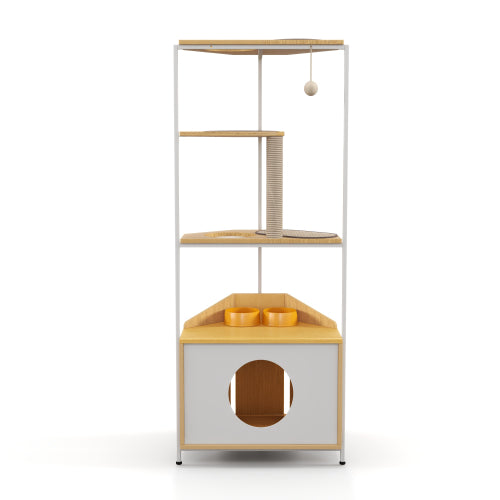 Cat Condo with Feeding Station & Climbing Platforms