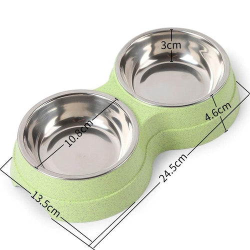 Stylish Stainless Steel Double Pet Feeder