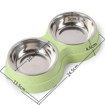 Stylish Stainless Steel Double Pet Feeder