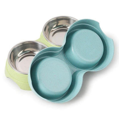 Stylish Stainless Steel Double Pet Feeder