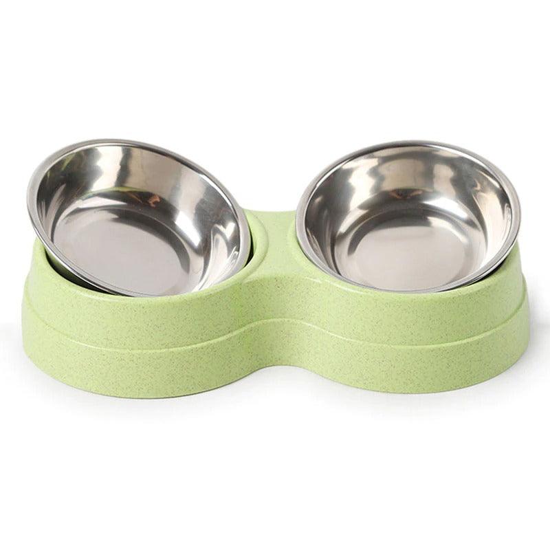 Stylish Stainless Steel Double Pet Feeder