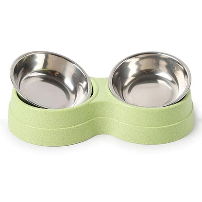Stylish Stainless Steel Double Pet Feeder