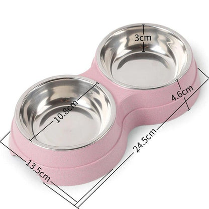 Stylish Stainless Steel Double Pet Feeder