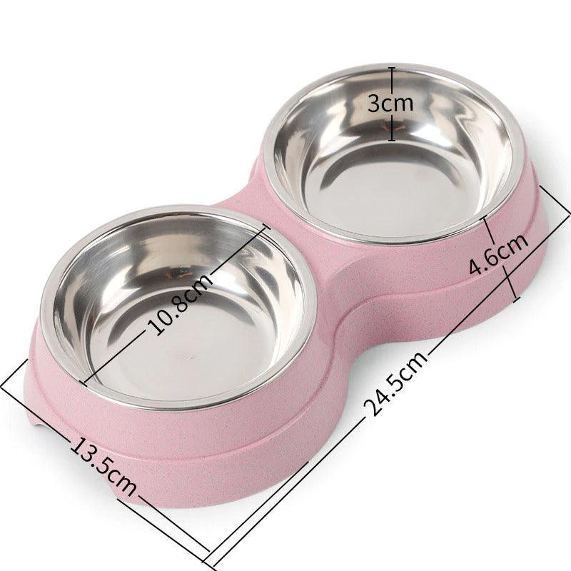 Stylish Stainless Steel Double Pet Feeder