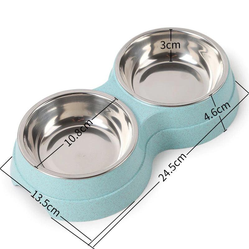 Stylish Stainless Steel Double Pet Feeder