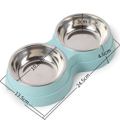 Stylish Stainless Steel Double Pet Feeder