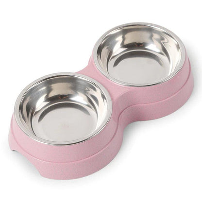 Stylish Stainless Steel Double Pet Feeder