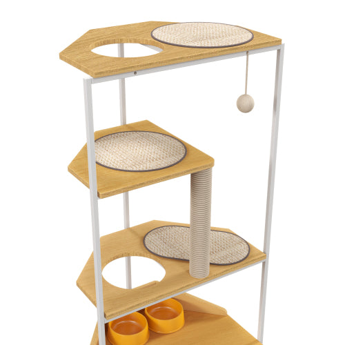 Cat Condo with Feeding Station & Climbing Platforms