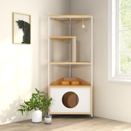 Cat Condo with Feeding Station & Climbing Platforms
