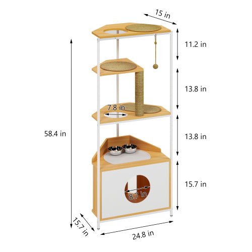 Cat Condo with Feeding Station & Climbing Platforms