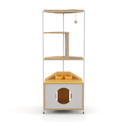 Cat Condo with Feeding Station & Climbing Platforms